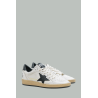 Baskets Ball Star Femme - Blanc Noir - Cuir - GOLDEN GOOSE