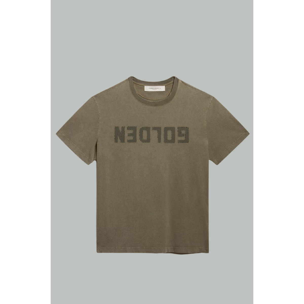T-shirt à effet usé - Vert Olive - GOLDEN GOOSE