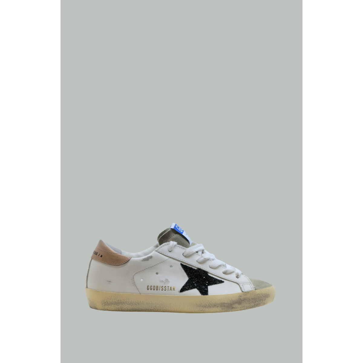 Super-Star Classic With List Femme - Blanc / Taupe / Noir - GOLDEN GOOSE