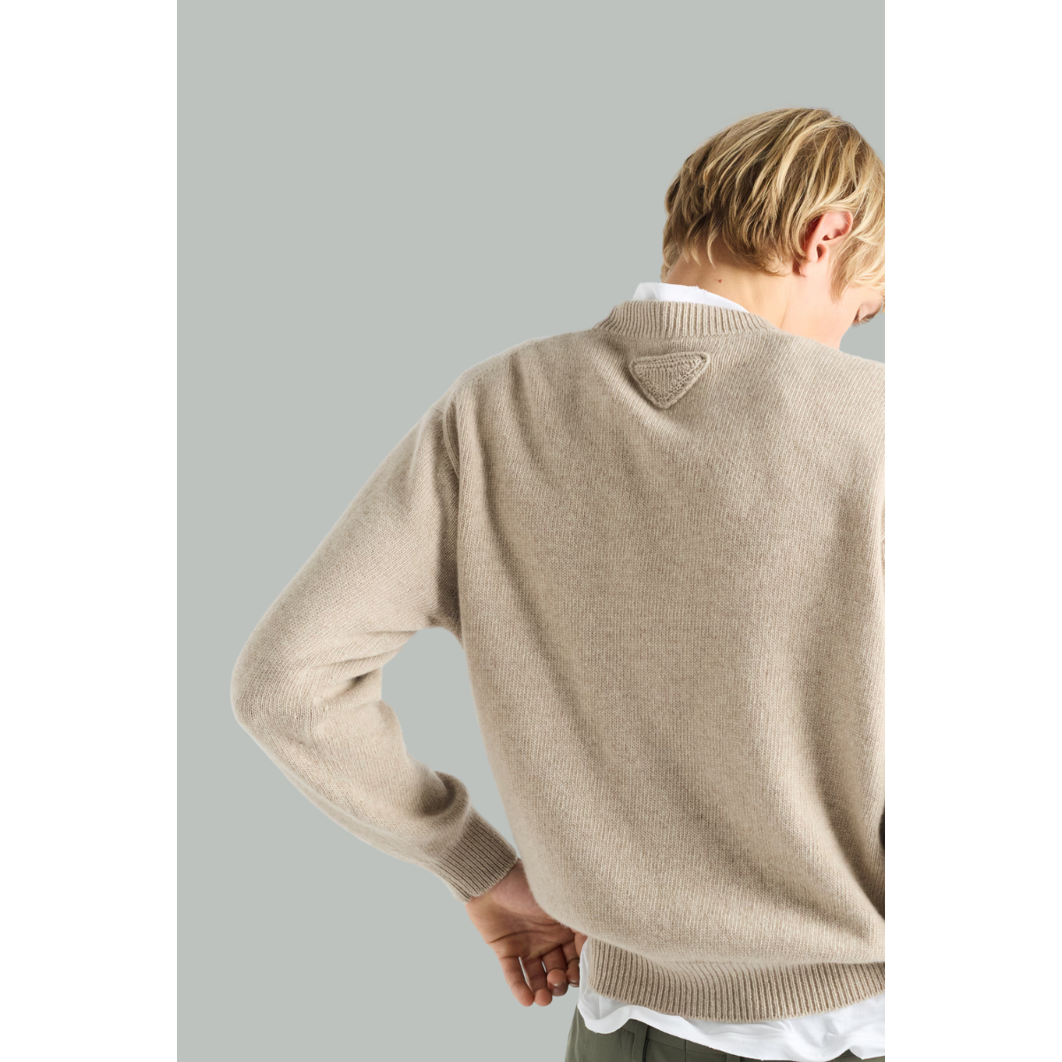 Pull À Col Rond En Re-Cashmere - Beige - Cashmere - PRADA