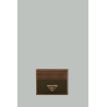 Porte-cartes En Re-Nylon Et Cuir - Vert / Cacao - PRADA