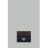 Porte-cartes En Re-Nylon Et Cuir - Bleu / Café - PRADA