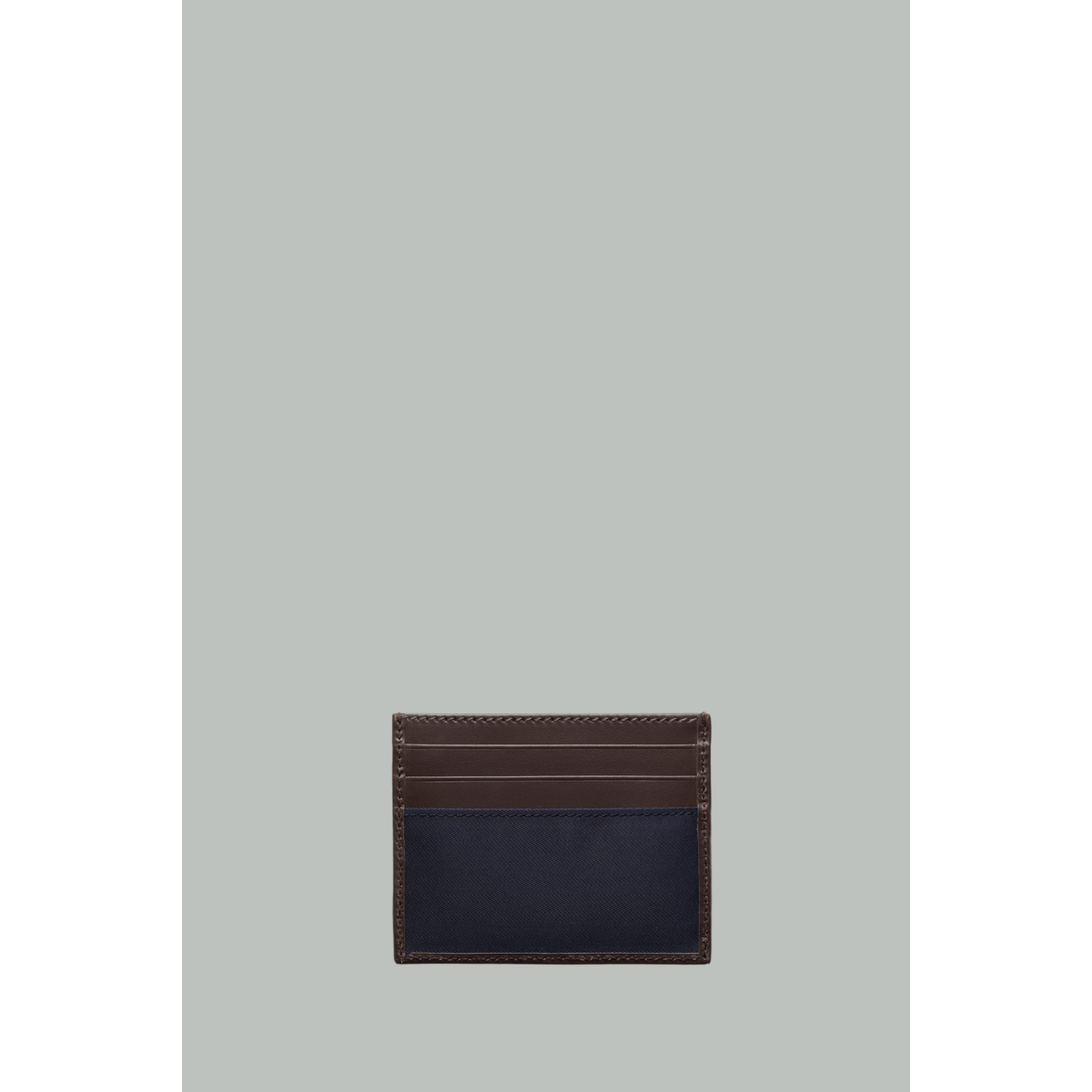 Porte-cartes En Re-Nylon Et Cuir - Bleu / Café - PRADA