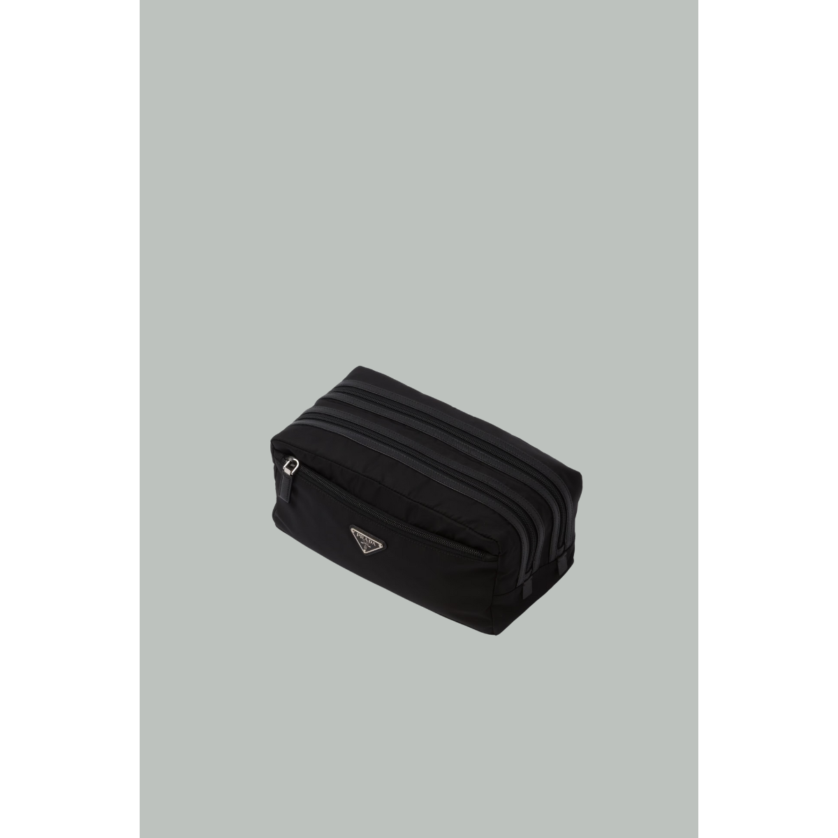 Pochette En Re-Nylon Et Cuir Saffiano - Noir - PRADA