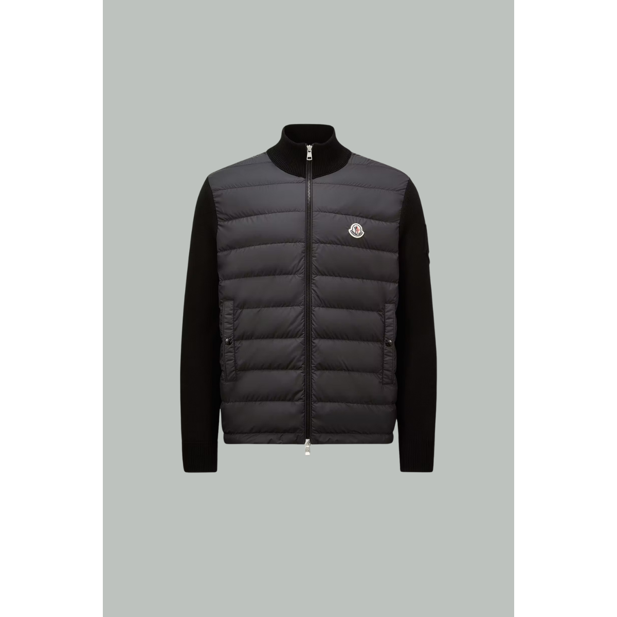 Padded Zip-Up Cotton Cardigan - noir - MONCLER