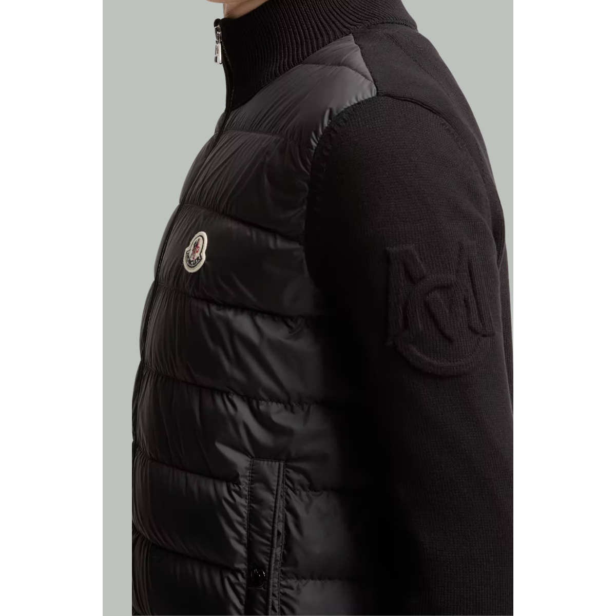 Padded Zip-Up Cotton Cardigan - noir - MONCLER