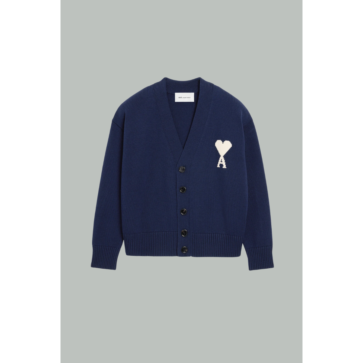 Cardigan Bleu Ami De Coeur en Laine - Bleu - AMI Paris