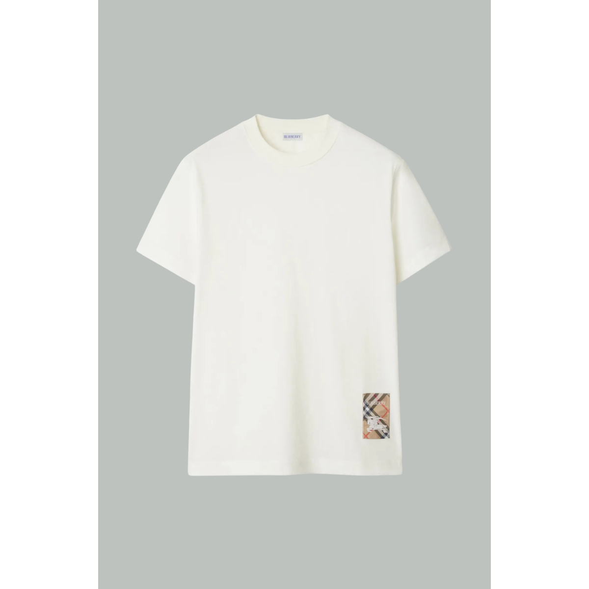 T-shirt En Coton à Détail De Patch - Blanc - BURBERRY