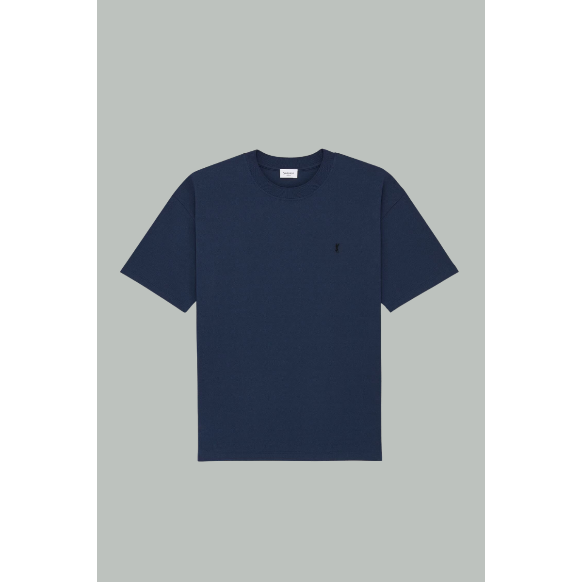 T-Shirt Cassandre Oversize En Piqué - Bleu - SAINT LAURENT