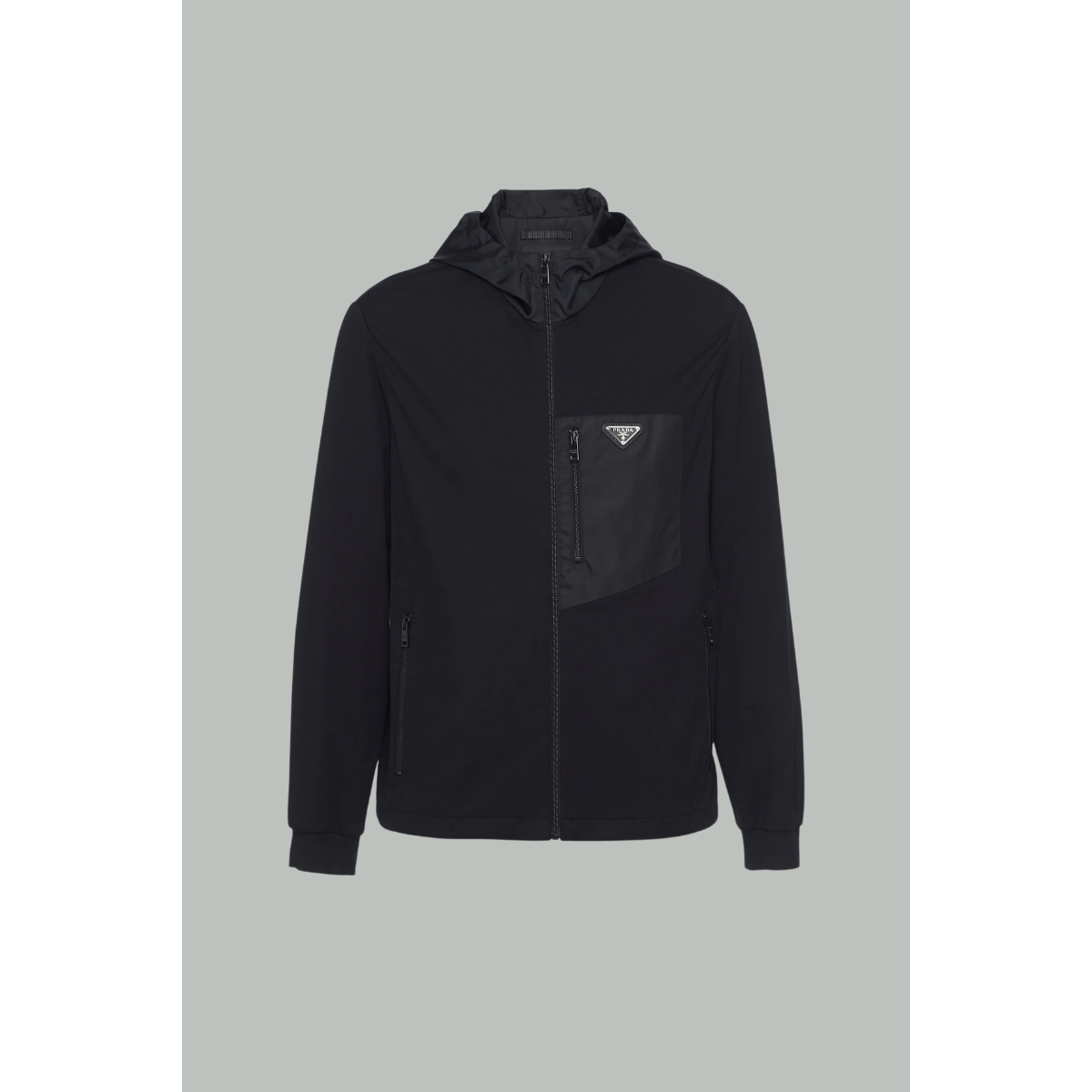 Cardigan En Coton Technique Et Re-Nylon - Noir - Prada