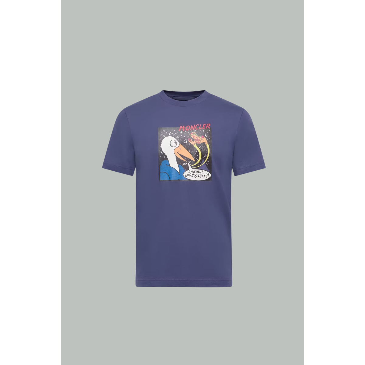 T-shirt En Coton MonDuck Espace - Bleu Marine - MONCLER