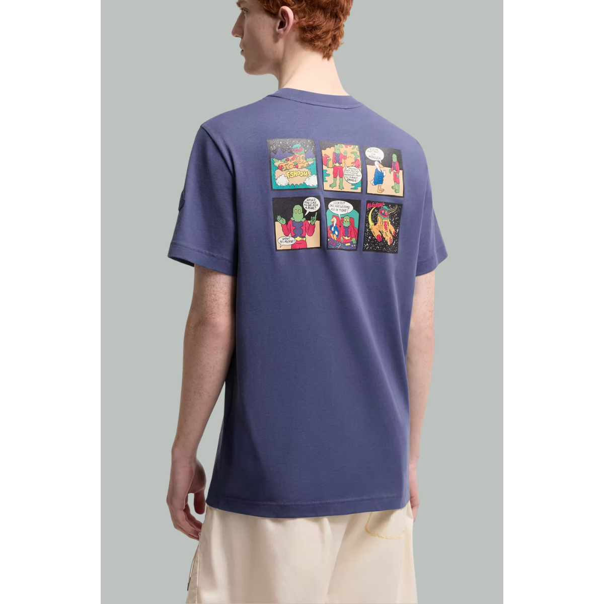 T-shirt En Coton MonDuck Espace - Bleu Marine - MONCLER