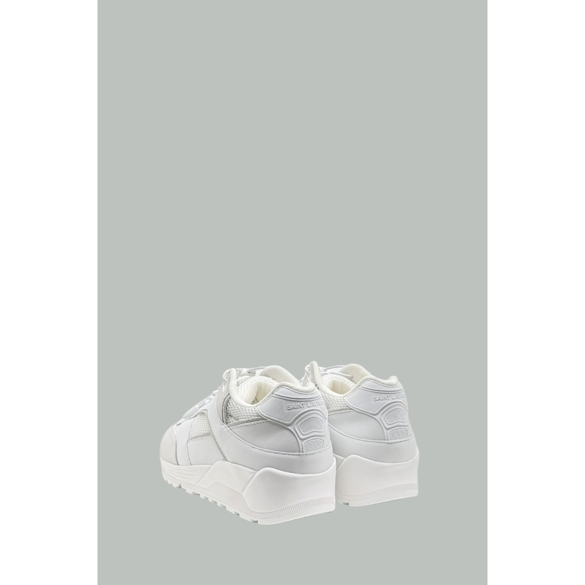 BUMP Sneakers En Cuir Lisse Et Suède - Blanc - Saint Laurent