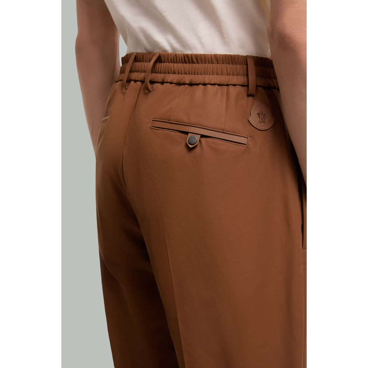 Pantalon En Coton Mélangé Technique - Marron Clair - MONCLER