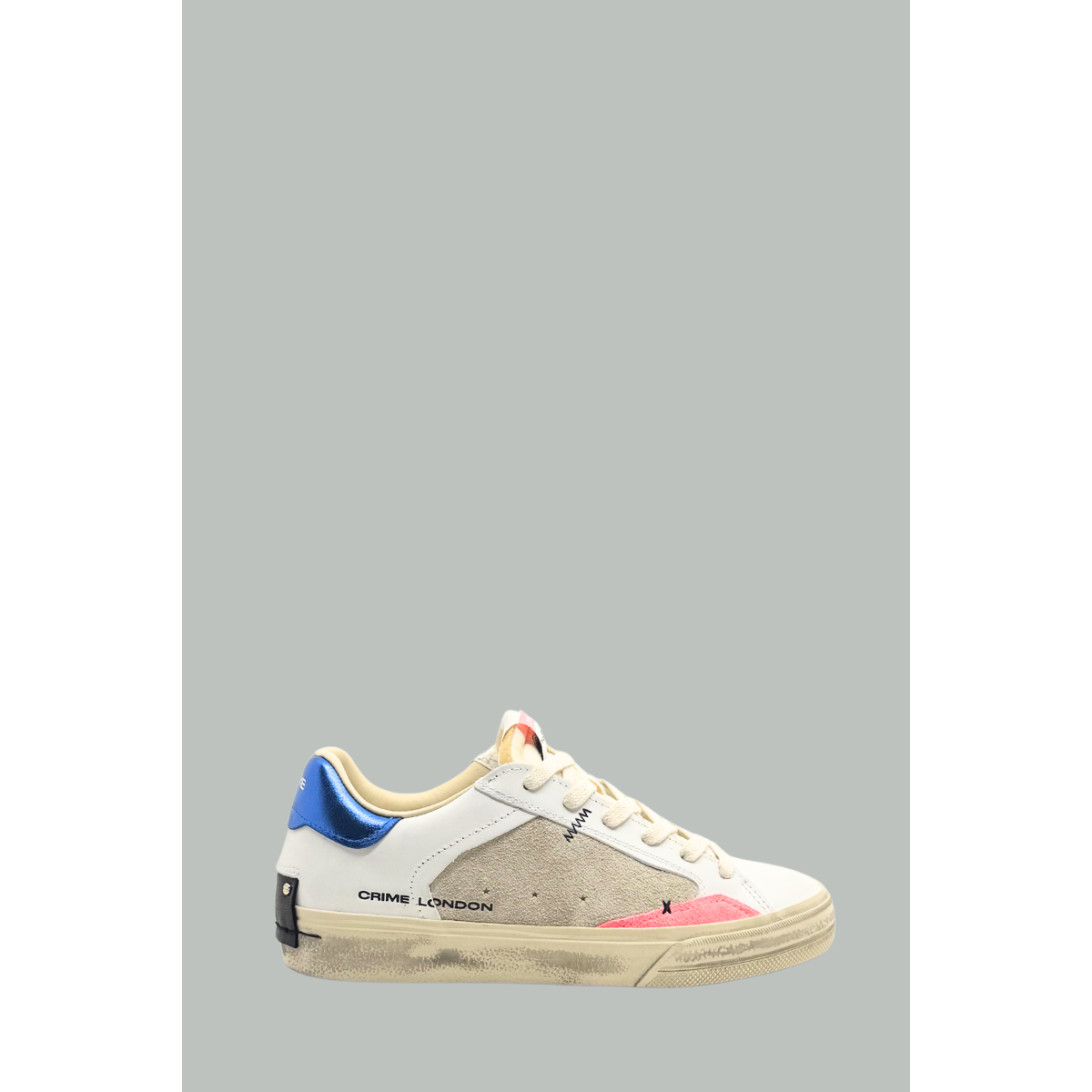 Baskets Distressed - Femme - Bleu Pacifique - CRIME LONDON