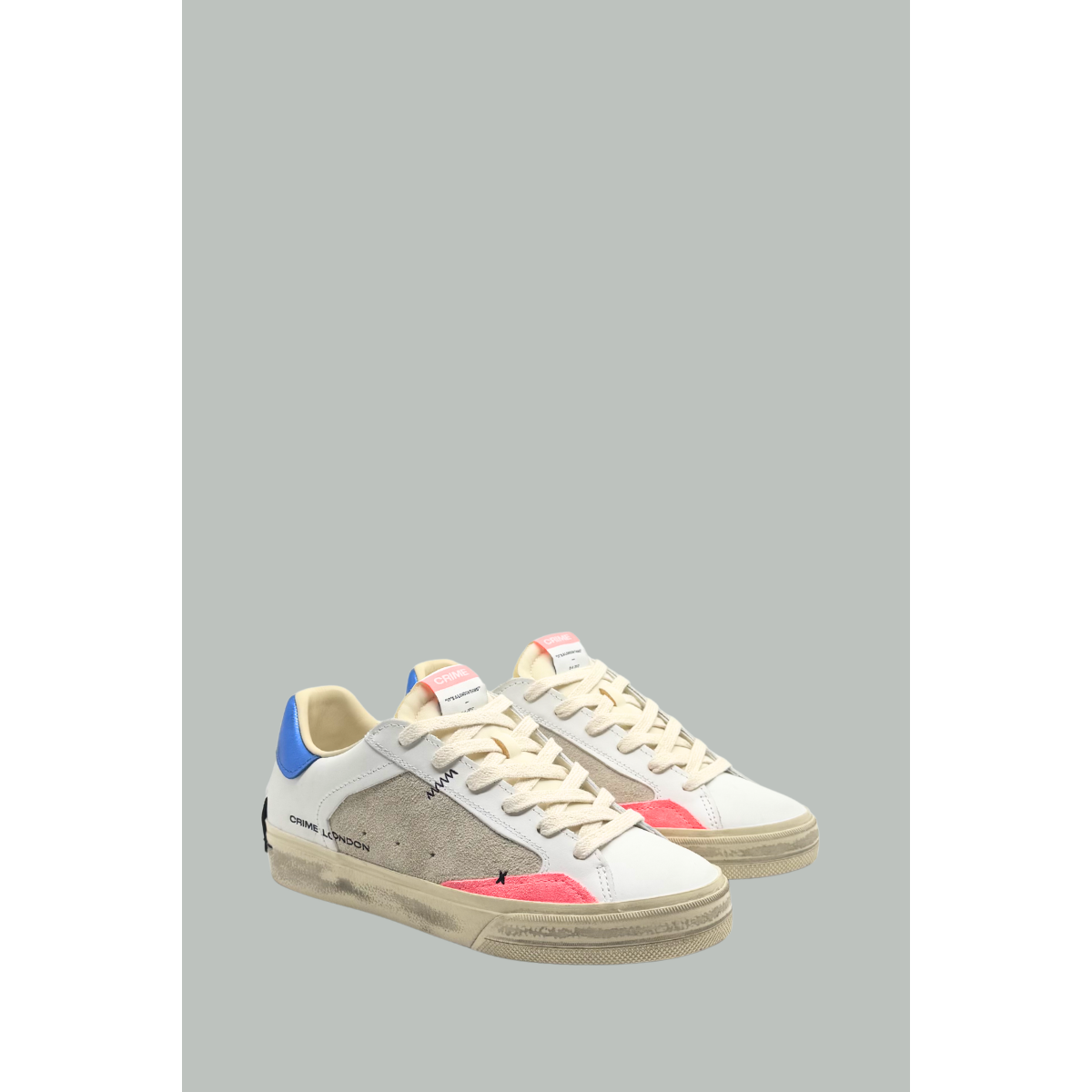 Baskets Distressed - Femme - Bleu Pacifique - CRIME LONDON