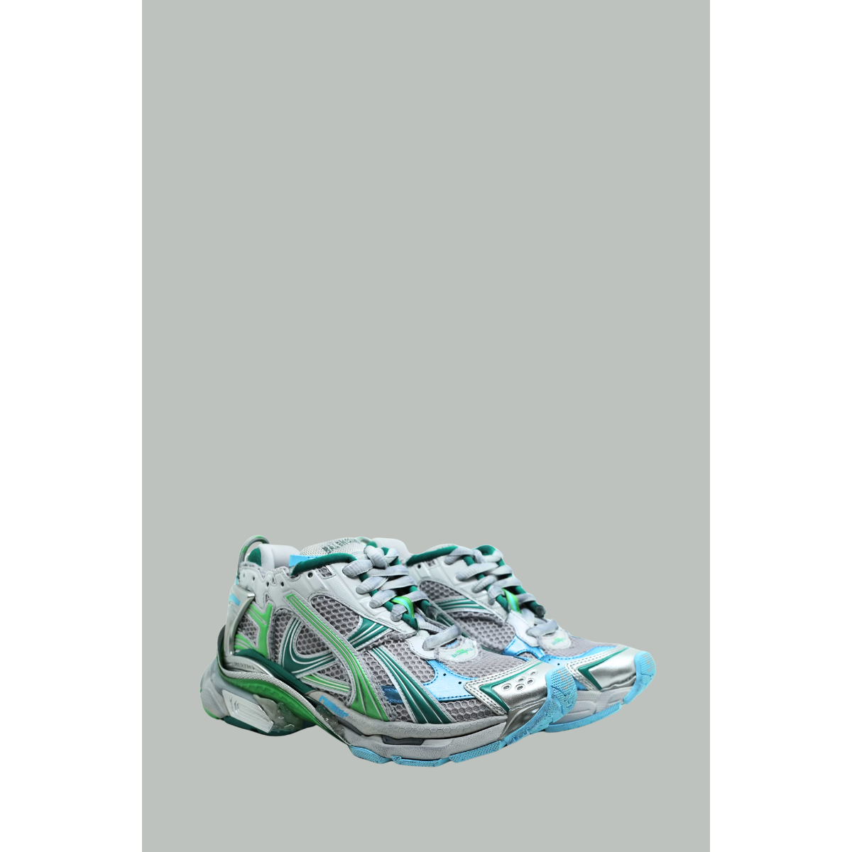 Sneaker Runner - Homme - Gris/Vert/Bleu - BALENCIAGA