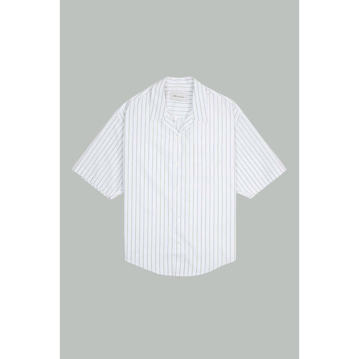 Chemise Boxy Manches Courtes - Blanc / matcha - AMI PARIS