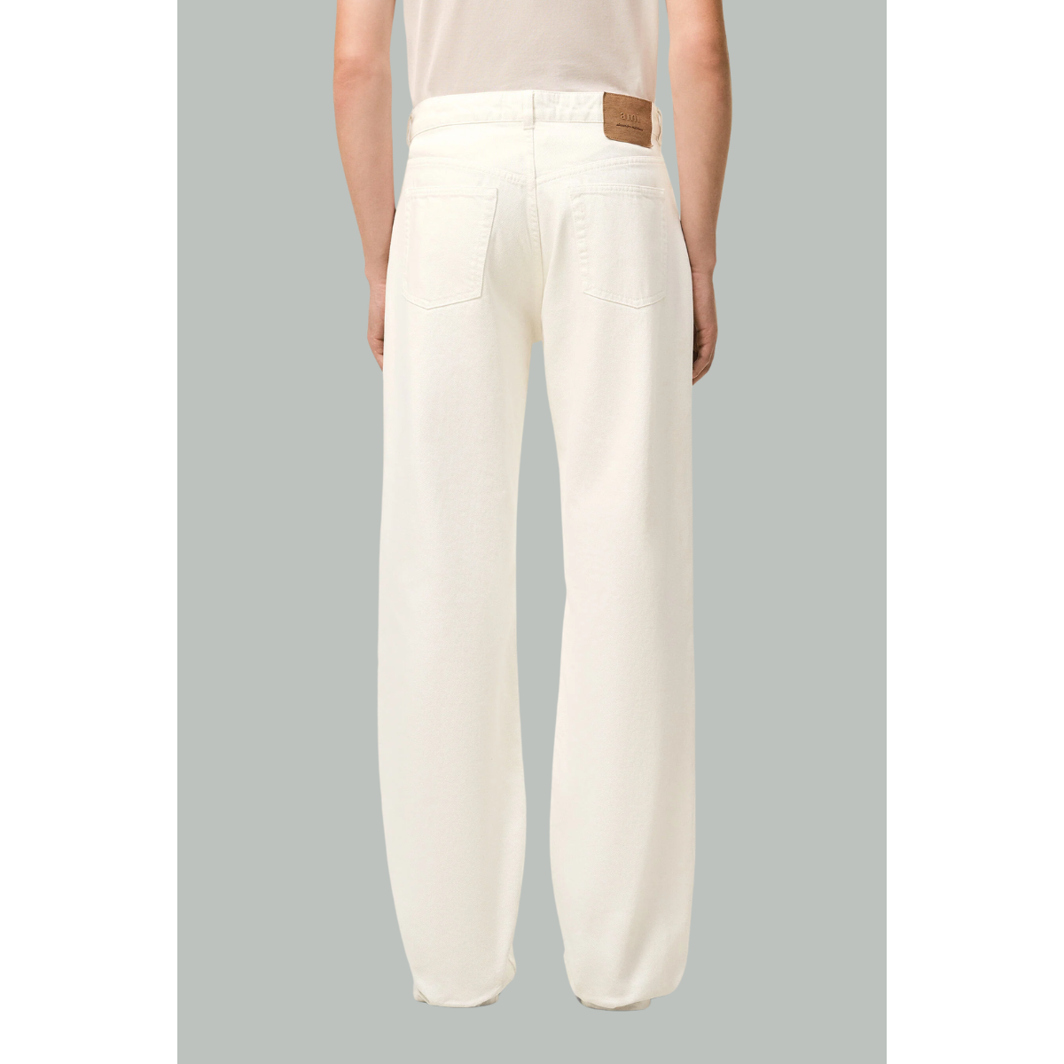 Jean Coupe Large En Coton - Blanc - AMI PARIS