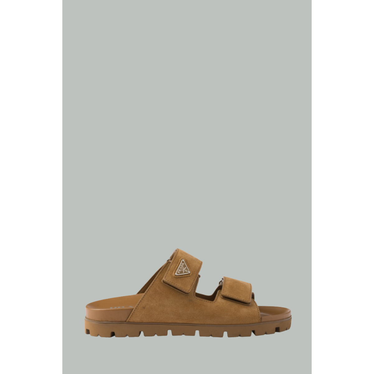 Sandales Avec Bande En Veau Velours - Cannelle - PRADA