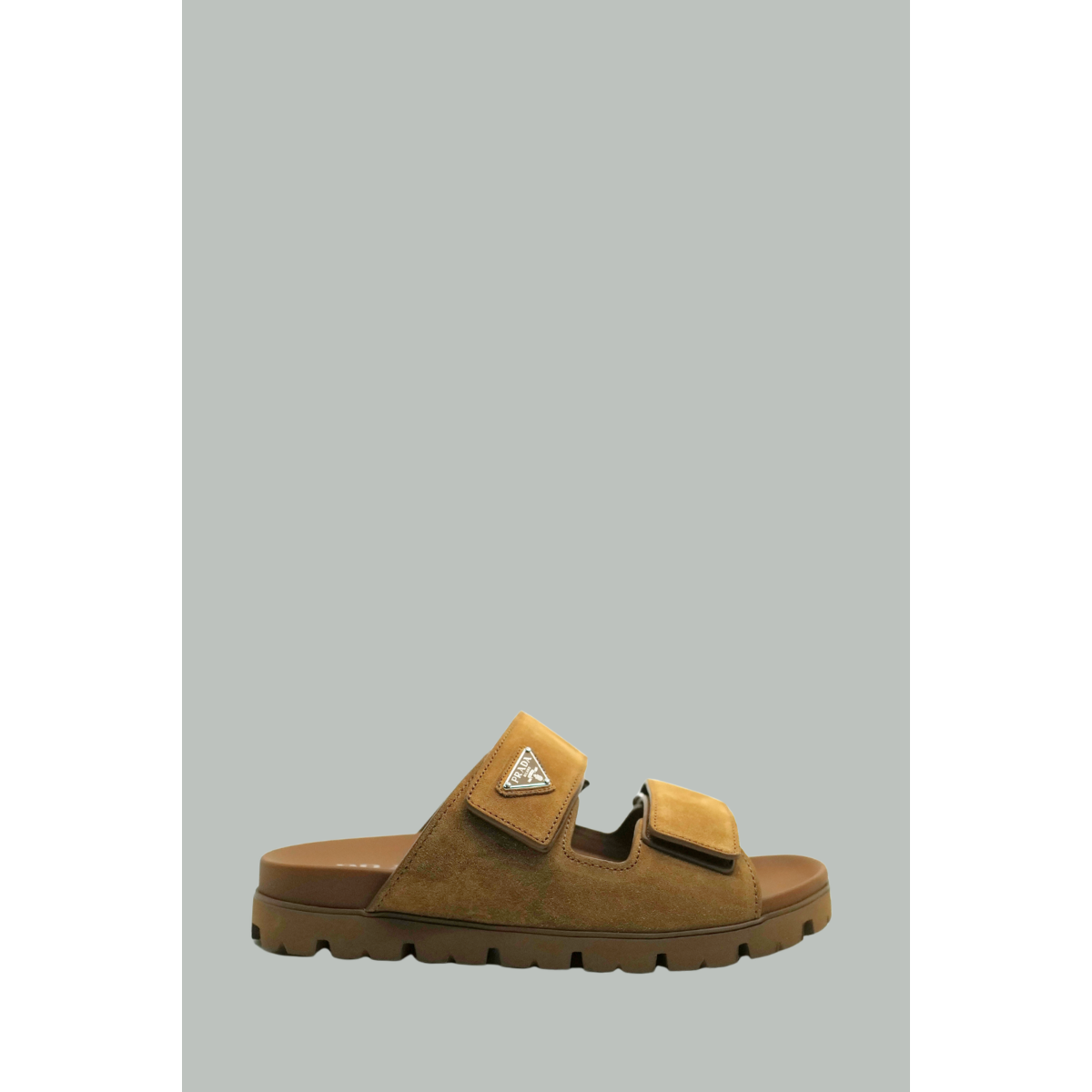 Sandals With Strap In Suede Calfskin - Cinnamon - PRADA