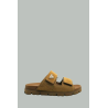 Sandales Avec Bande En Veau Velours - Cannelle - PRADA