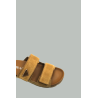 Sandales Avec Bande En Veau Velours - Cannelle - PRADA