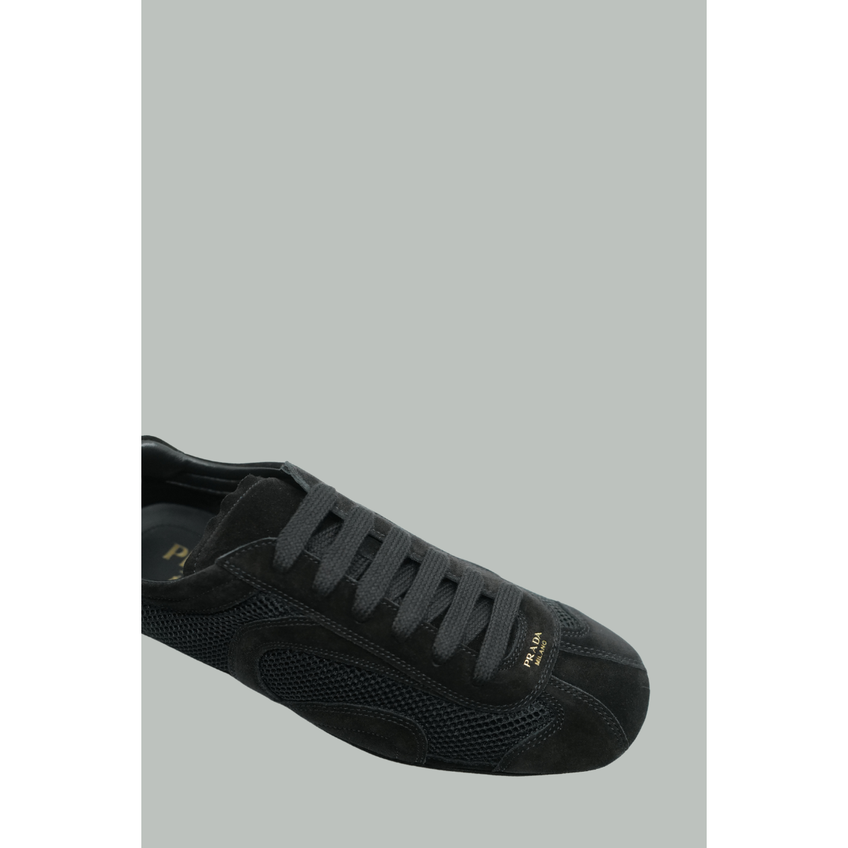 Sneakers Montecarlo Re-Edition 2005 En Daim Et Mesh - Noir - PRADA