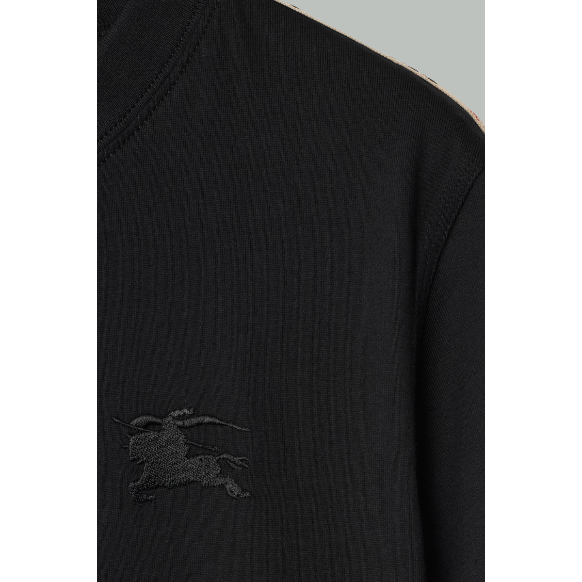 T-Shirt En Coton Avec Check - Noir - BURBERRY