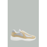 Sneakers Prada America’s Cup En Cuir Verni Et Tissu Technique - Beige - PRADA
