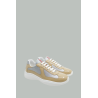 Sneakers Prada America’s Cup En Cuir Verni Et Tissu Technique - Beige - PRADA