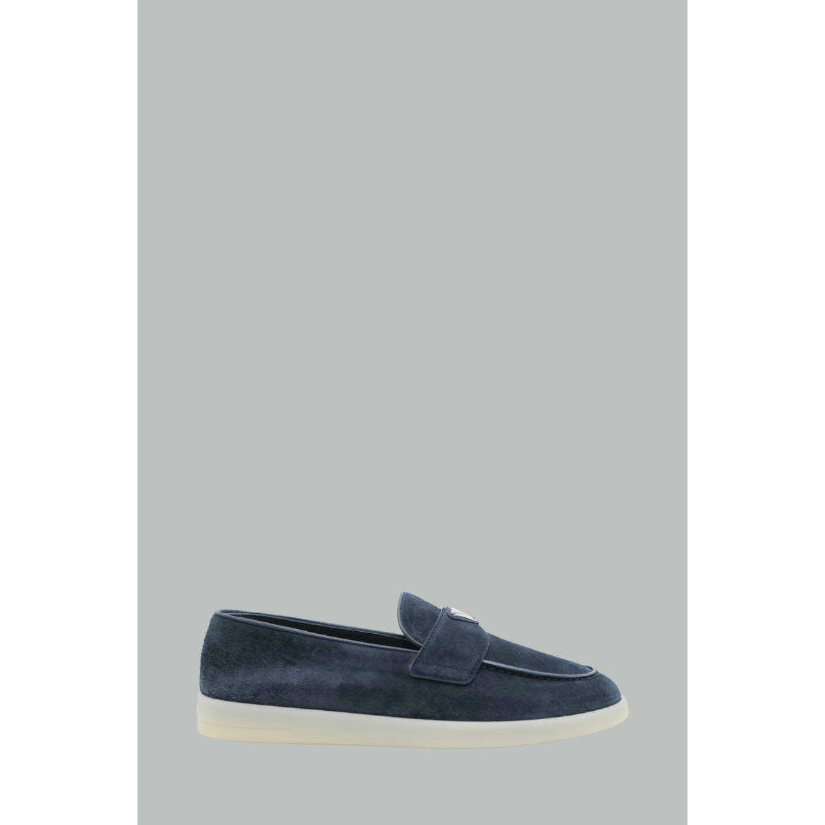 Mocassins En Veau Velours - Bleu Marine - PRADA