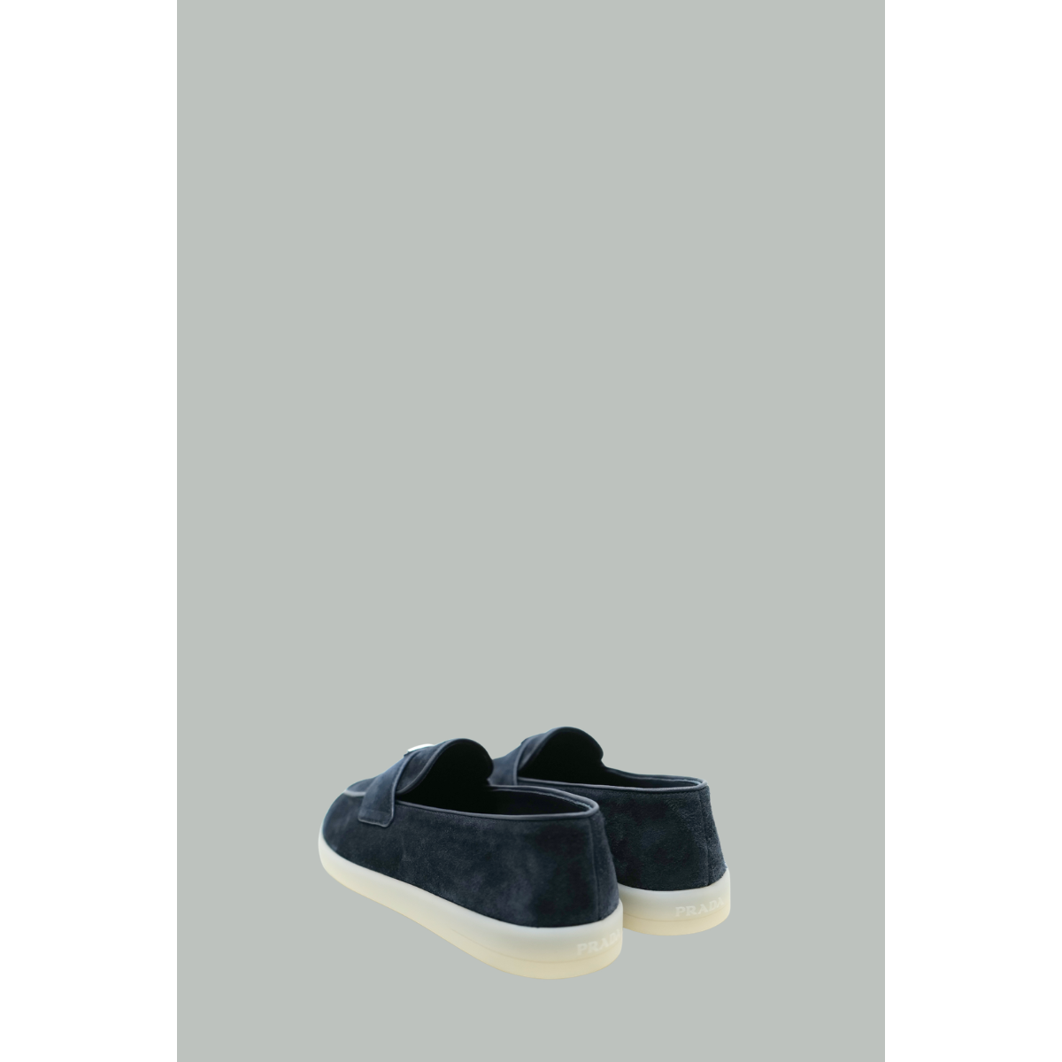 Mocassins En Veau Velours - Bleu Marine - PRADA