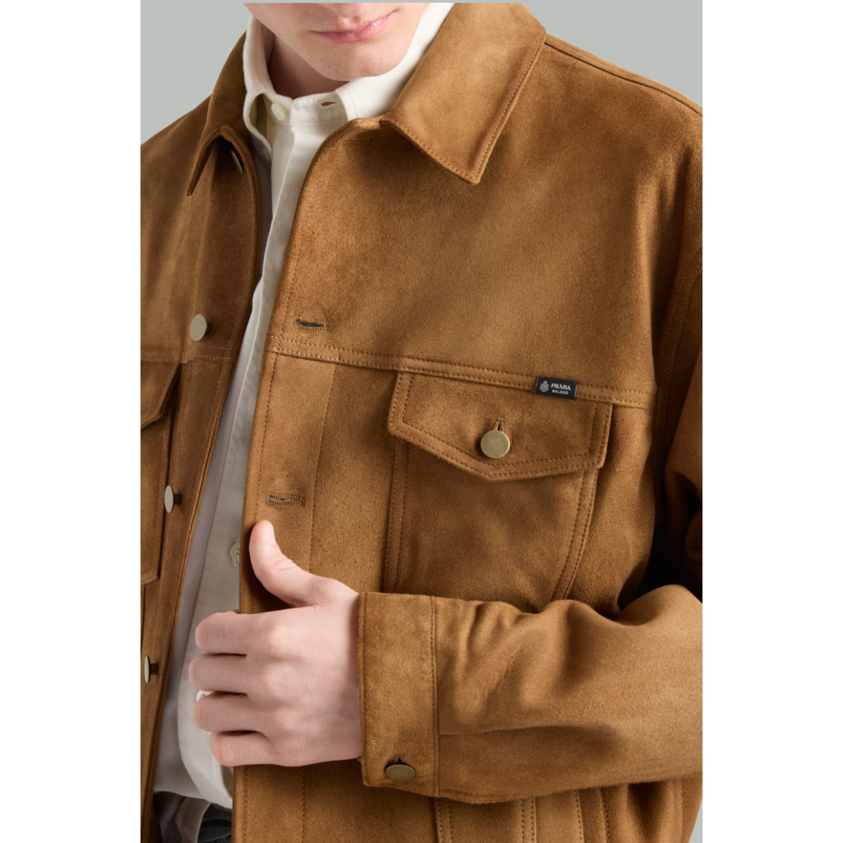 Veste En Daim - Tabac - PRADA