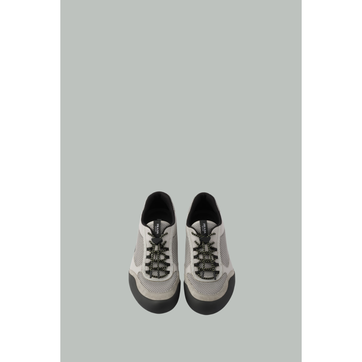 Baskets Speedrock En Cuir Et Mesh - Gris/Noir - PRADA