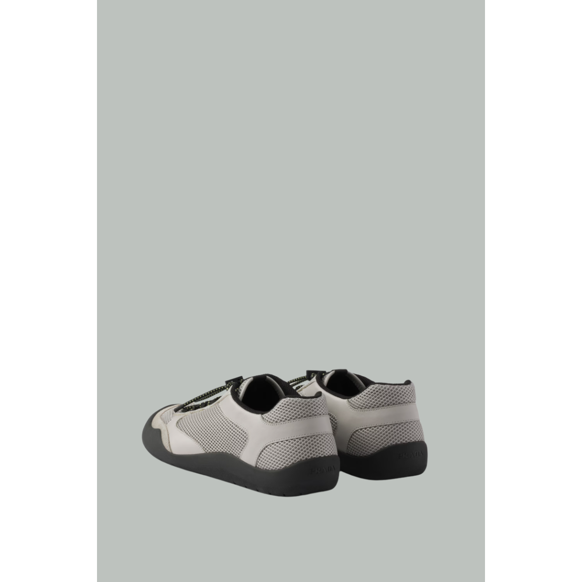Baskets Speedrock En Cuir Et Mesh - Gris/Noir - PRADA