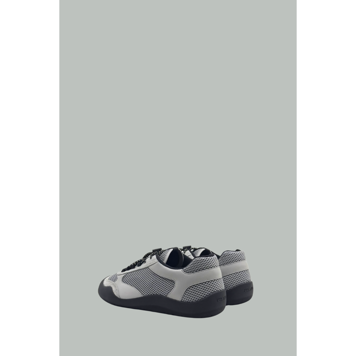 Baskets Speedrock En Cuir Et Mesh - Gris/Noir - PRADA
