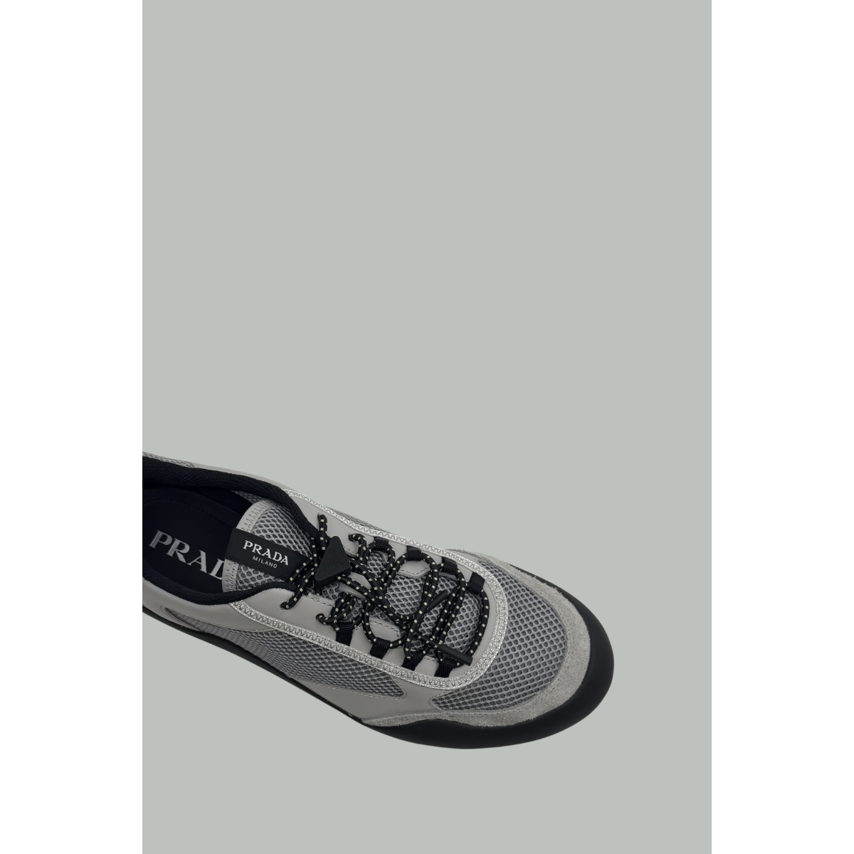 Baskets Speedrock En Cuir Et Mesh - Gris/Noir - PRADA