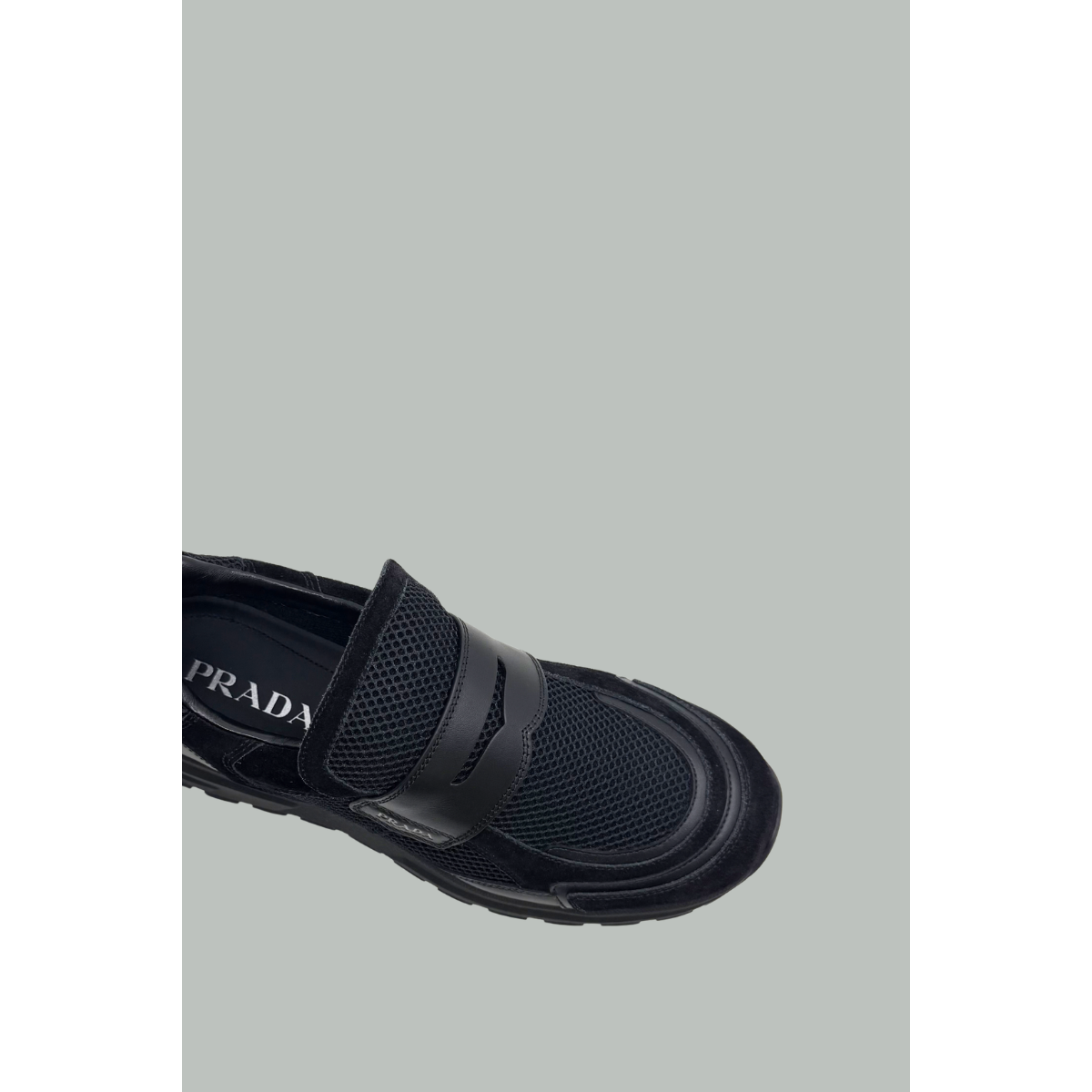 Mocassins Prax En Cuir Et Mesh - Noir - PRADA