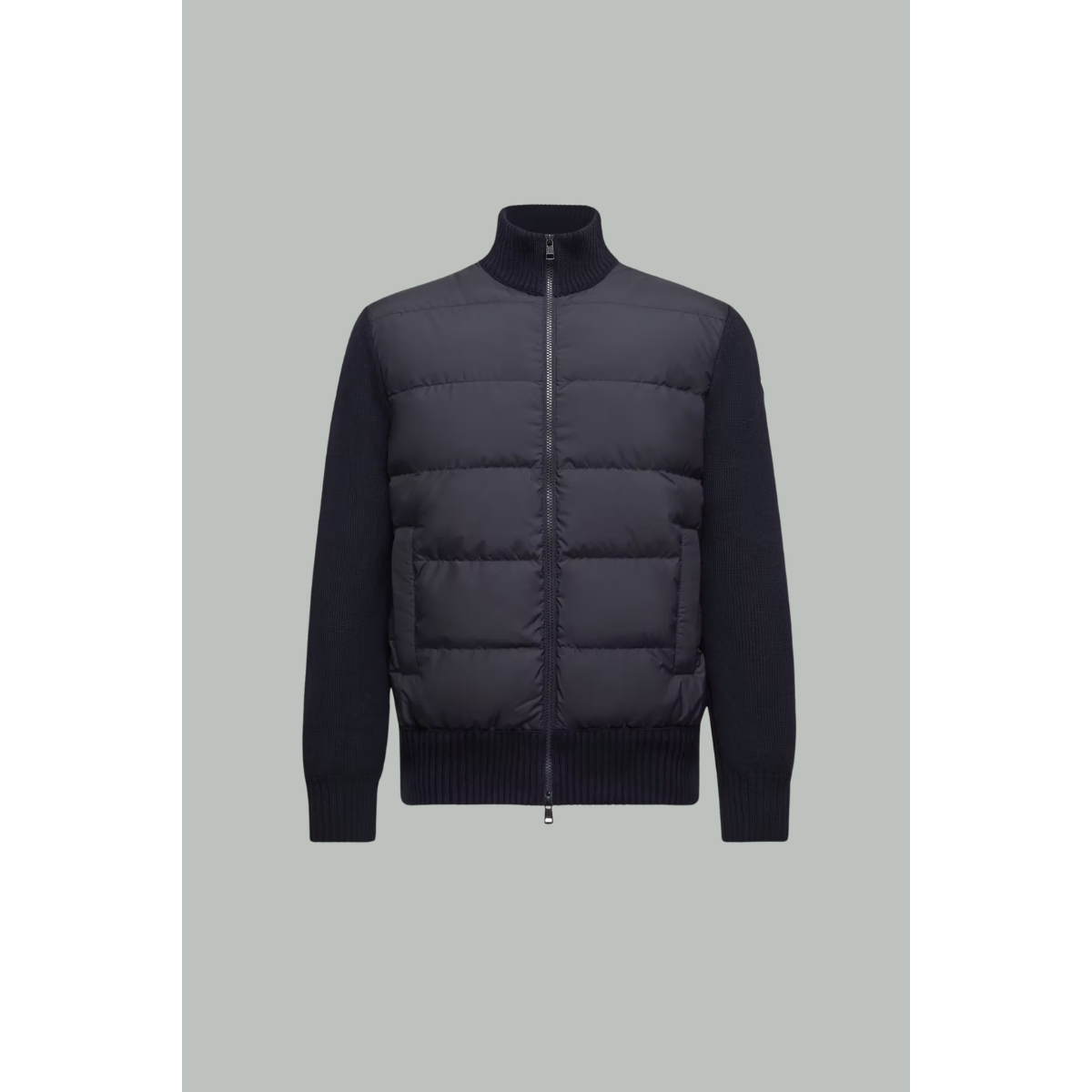 Gilet Matelassé en Laine à Fermeture Éclair - Bleu Marine - MONCLER