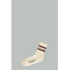 Chaussettes Vieilli Avec Détails Usés Et Rayures - Blanc/Marron - GOLDEN GOOSE