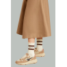 Chaussettes Vieilli Avec Détails Usés Et Rayures - Blanc/Marron - GOLDEN GOOSE