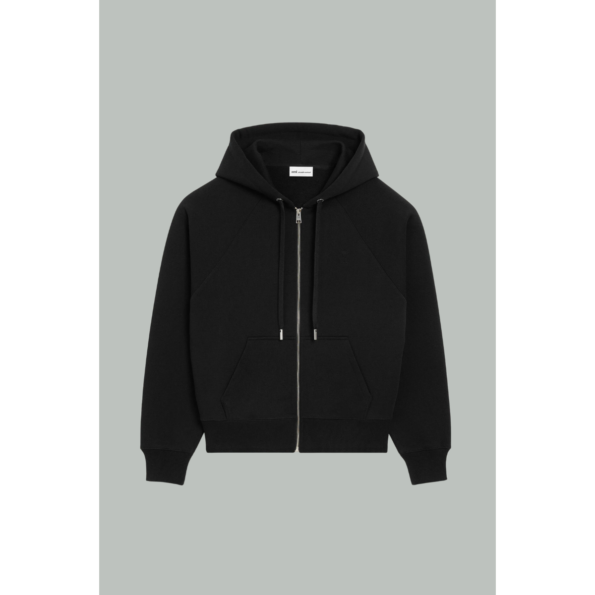 Hoodie Zippé En Coton - Noir - AMI PARIS