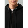 Embossed Ami de Cœur Cotton Zip Hoodie - Black