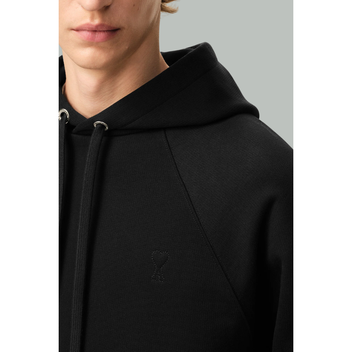 Cotton Hoodie - Black - AMI Paris