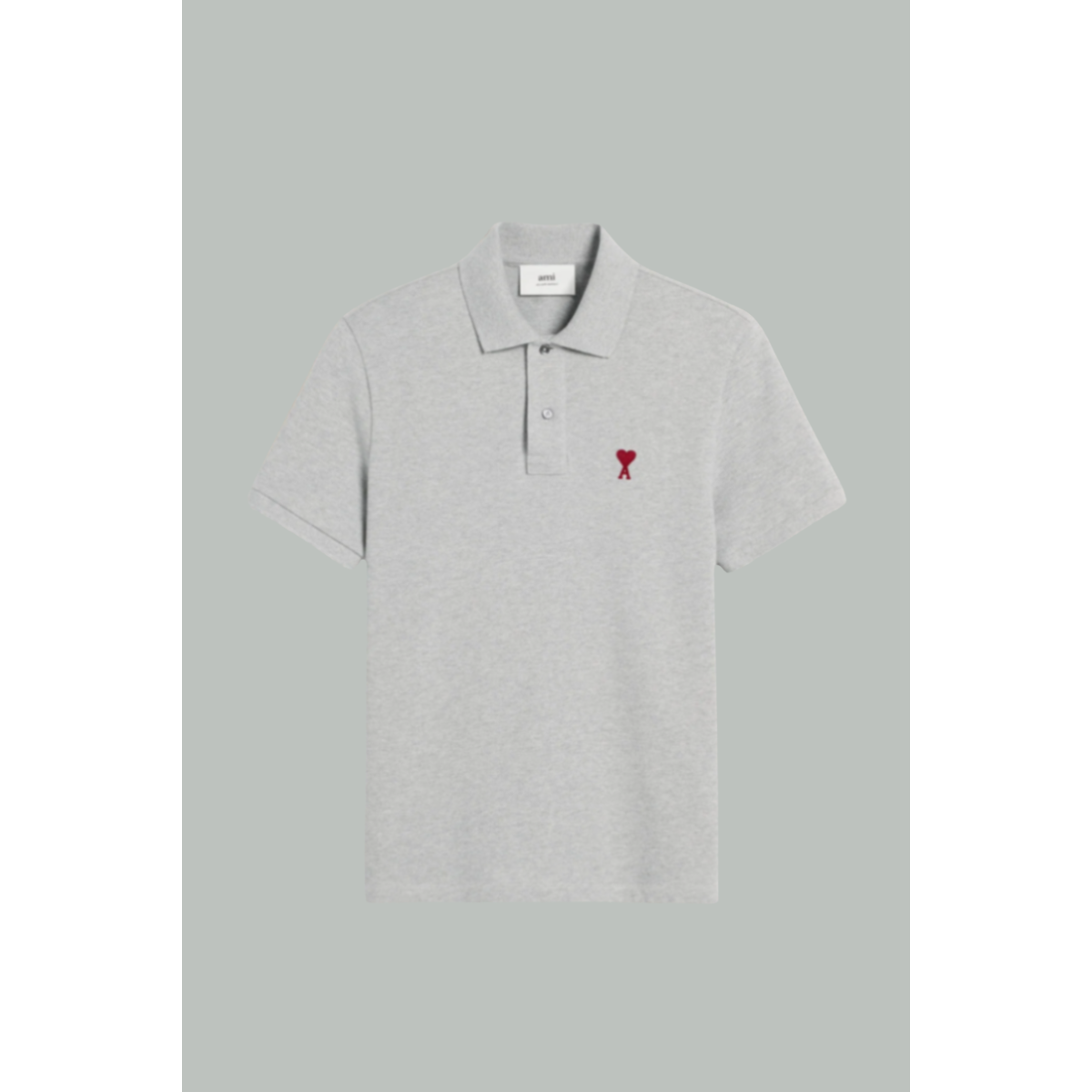 Polo Ami of heart - Grey - Cotton - AMI PARIS