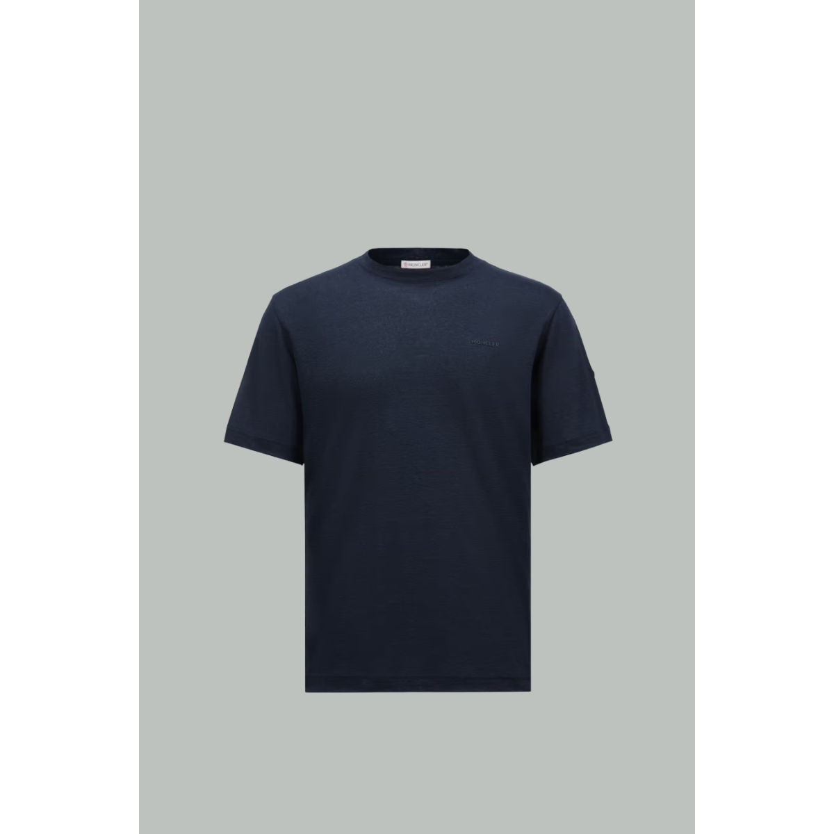 Self-knit and cotton tee-shirt - Navy Blue - MONCLER