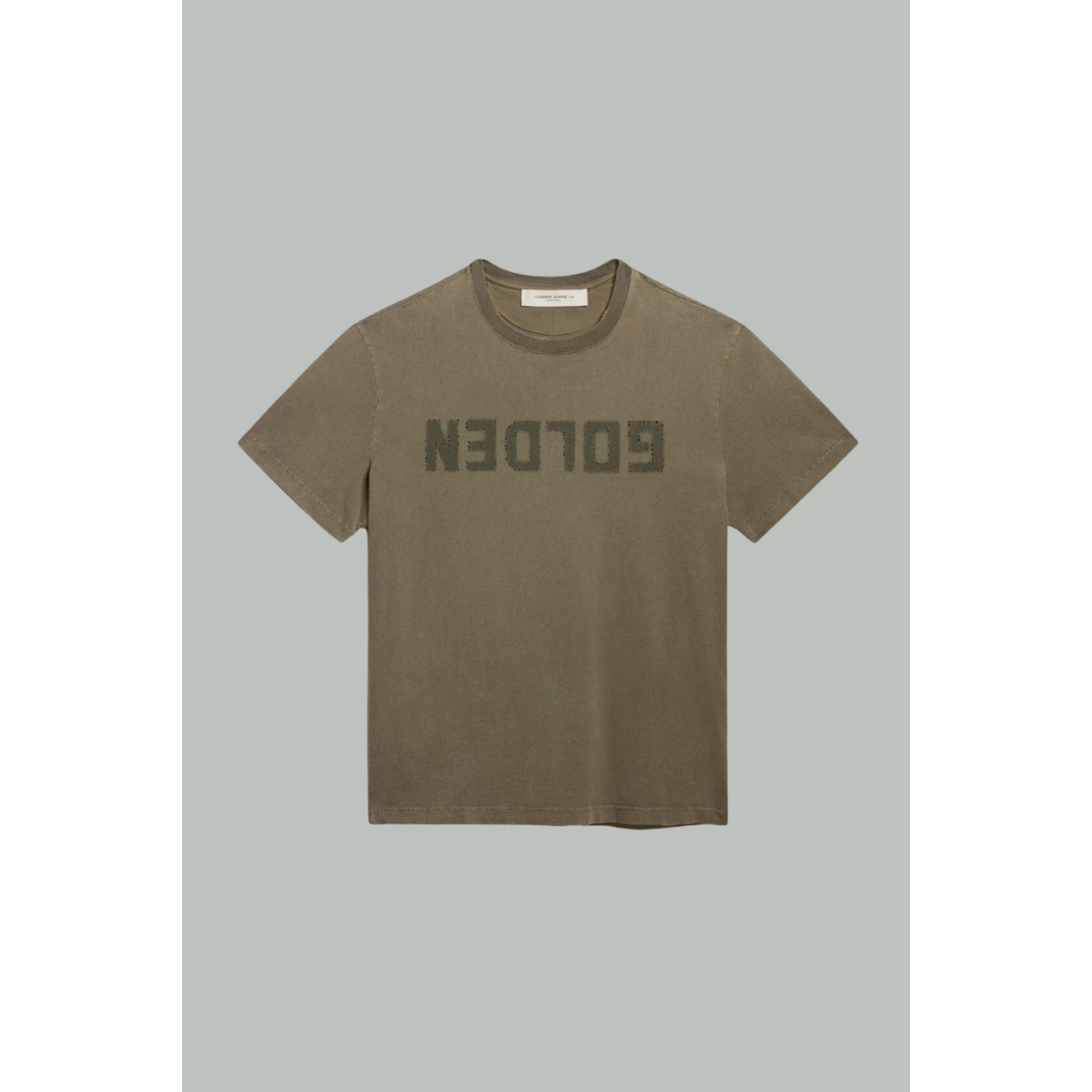 GOLDEN GOOSE Distressed Effect T-shirt - Olive Green