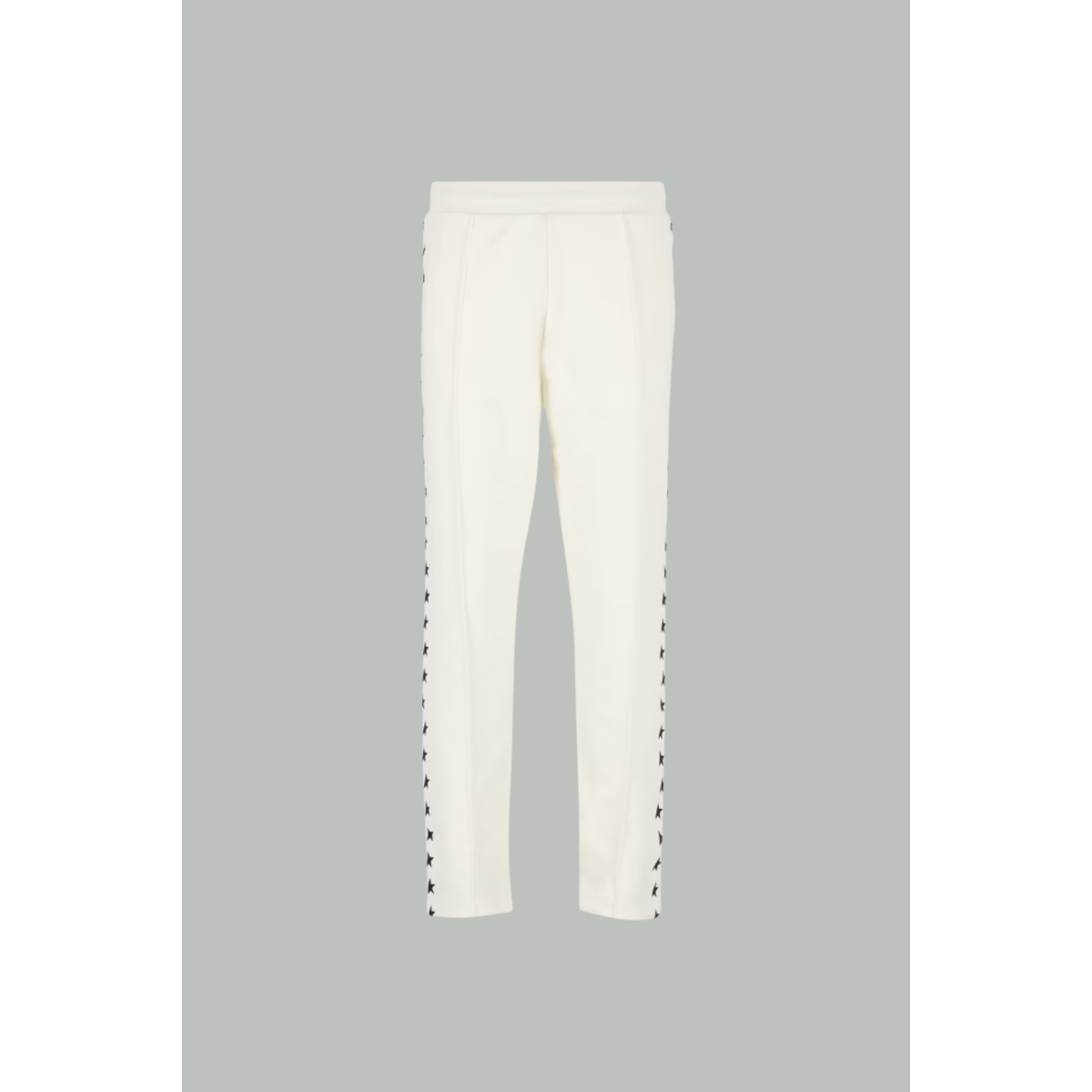 Jogging pants with black stars on the sides - White - GOLDEN GOOSE