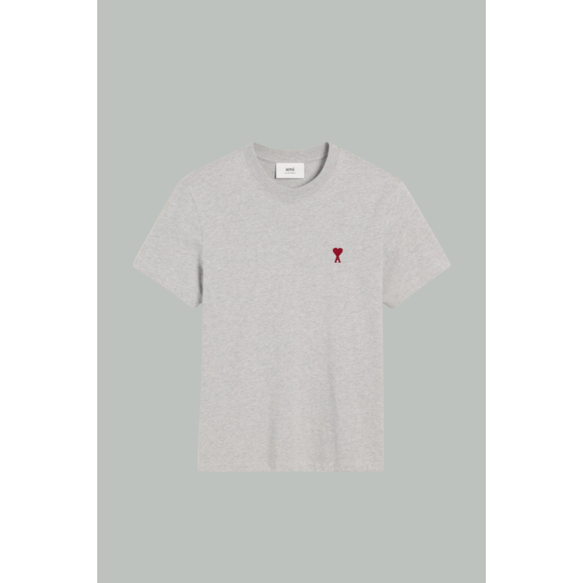Cotton Heart Friend T-shirt - Grey - AMI PARIS